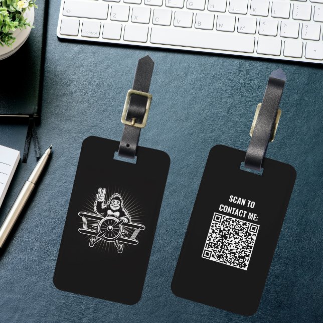 Reisefußflieger QR Code Funny Gepäckanhänger (Von Creator hochgeladen)