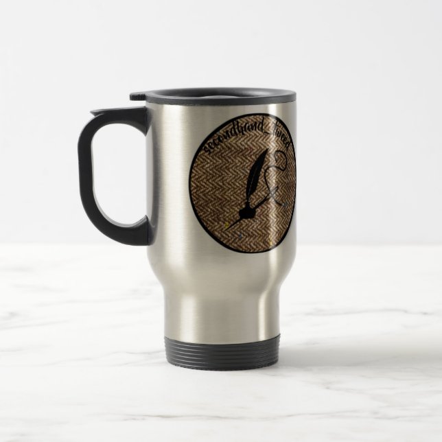 Reisegebrauchttweed-Logo-Tasse Reisebecher (Links)