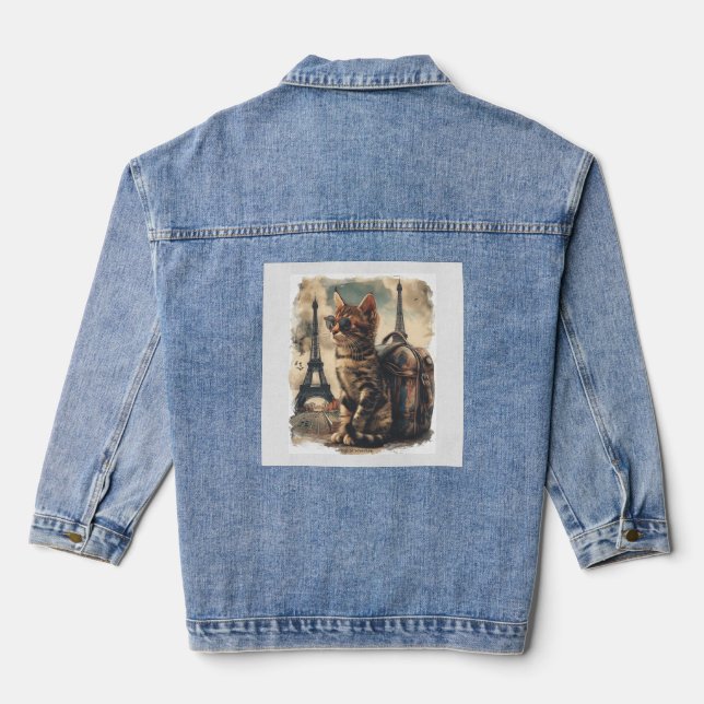 Reisegefährten-Katze Jeansjacke (Rückseite)