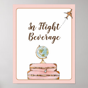 Reisegetränkebar-Schild Travel Bridal Shower Poster
