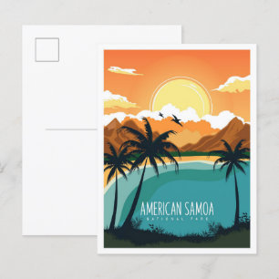 Reiseillustration Amerikanisch-Samoa-Nationalpark Postkarte