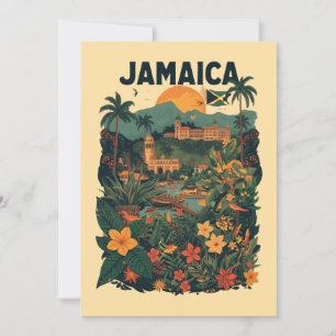 Reiseillustration im Vintage-Stil Jamaika Feiertagskarte