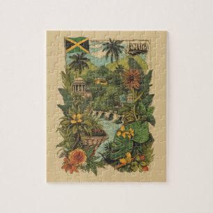 Reiseillustration im Vintage-Stil Jamaika Puzzle