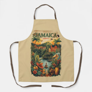 Reiseillustration im Vintage-Stil Jamaika Schürze