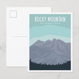 Reiseillustration Rocky Mountain National Park Postkarte