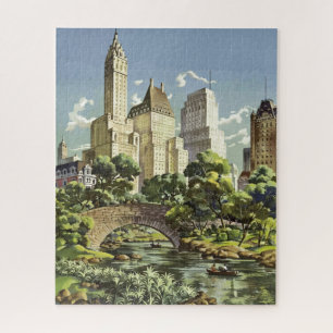 Reiseillustration Vintage Art New York City Puzzle