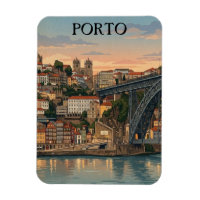 Reiseillustration Vintage Porto Portugal Stadt