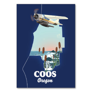 Reisekarte Coos Oregon Tischnummer