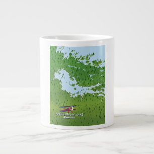 Reisekarte des Kabetogama-Sees, Minnesota, USA. Jumbo-Tasse