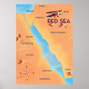 Reisekarte für das Rote Meer Poster