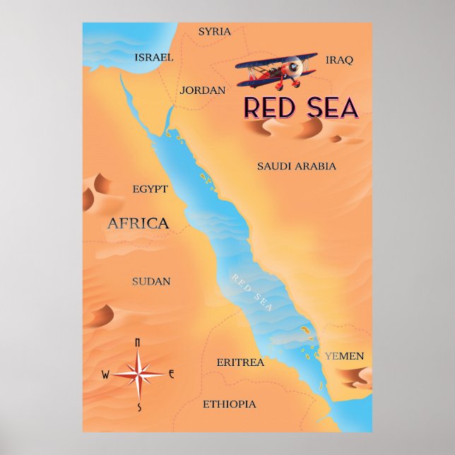 Reisekarte für das Rote Meer Poster (Vorne)