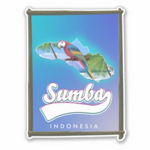 Reisekarte Insel Sumba Indonesien Aufkleber