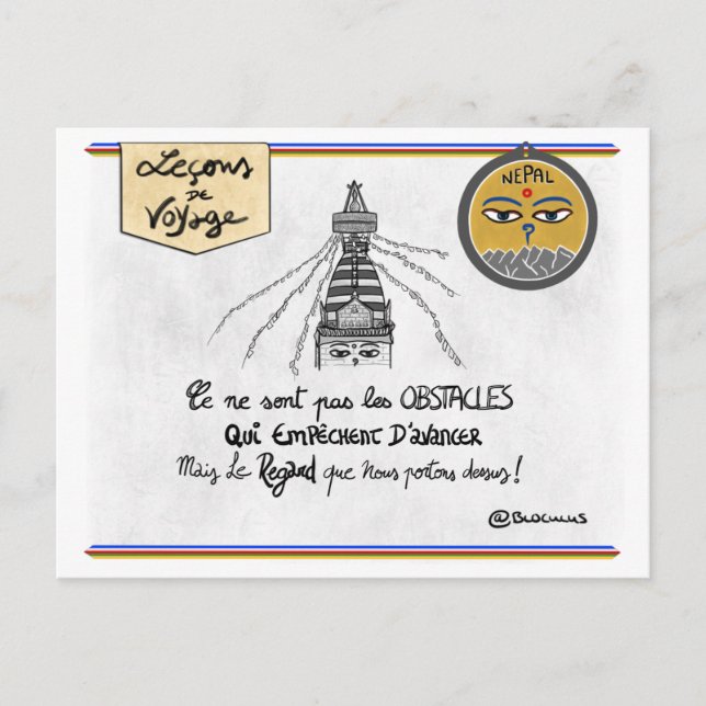 Reisekarte: Macht eure Hindernisse neu Postkarte (Vorderseite)