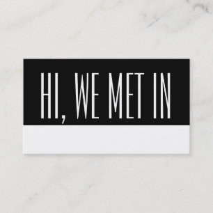 Reisekontaktkarten Schwarz-weiß Telefonnummerkarte