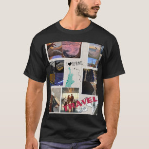 Reiseliebhaber-Collage-T-Shirt – Abenteuer & Wande T-Shirt