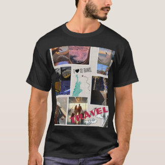 Reiseliebhaber-Collage-T-Shirt – Abenteuer & Wande T-Shirt