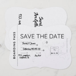 Reiseliebhaber Merke dir den Termin Bordkarte Save The Date