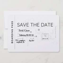 Reiseliebhaber Termin merken Bordkarte Save The Date
