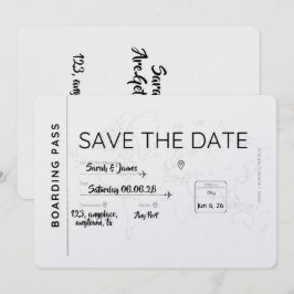 Reiseliebhaber Termin merken Bordkarte Save The Date