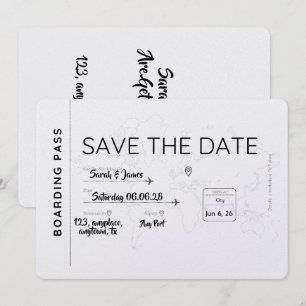 Reiseliebhaber Termin merken Bordkarte Save The Date