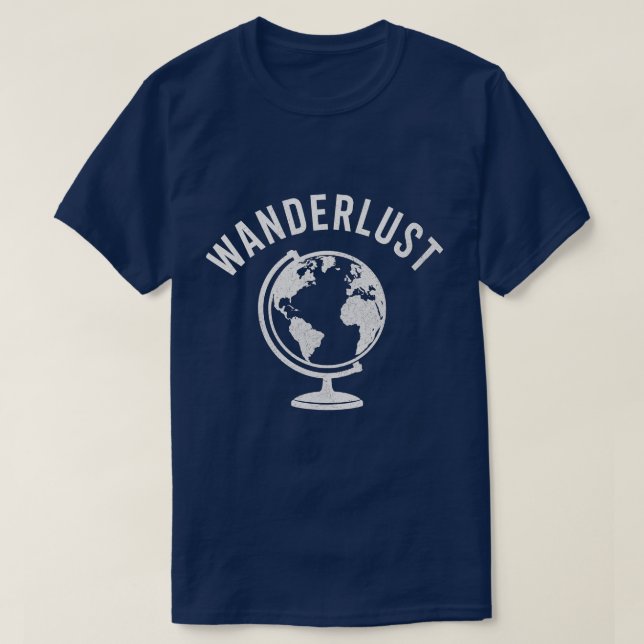 Reiselust Vintage Globus Reisender Entdecker T-Shirt (Design vorne)