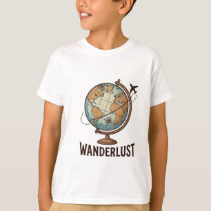 Reiselust Vintage Weltkugel Flugzeug Reise T-Shirt