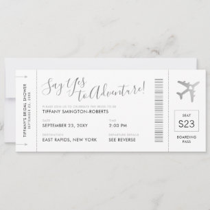 Reisemagazin Silver Brautparty Boarding Pass Einladung