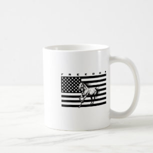 Reisemaschine für Pferde unter amerikanischer Flag Kaffeetasse