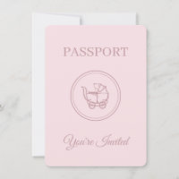 Reisementhema Kinderdusche Pink Passport Einladung