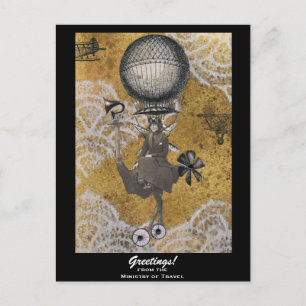 Reiseministerium-Steampunk-Postkarte Postkarte