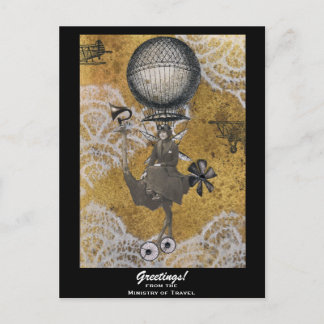 Reiseministerium-Steampunk-Postkarte Postkarte