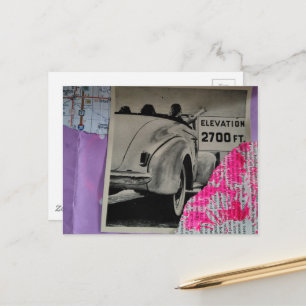 Reisemischtechnik-Collage Postkarte