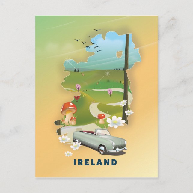 Reisemposter für Irland Postkarte (Vorderseite)