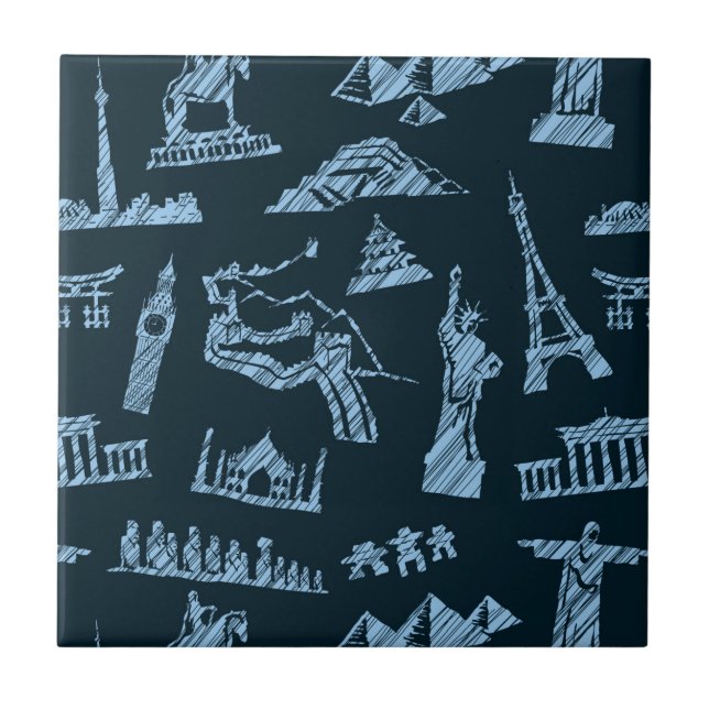 Reisemuster in der Blues Fliese (Vorderseite)