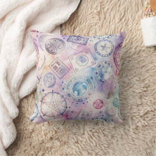 Reisemuster mit Vintage-Stempel-Motiv (4) Kissen