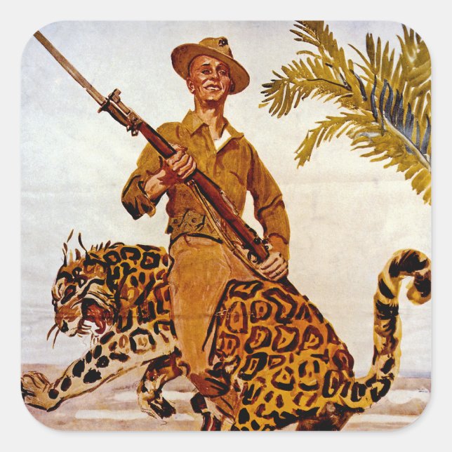 Reisen? Abenteuer? Join the Marines! Quadratischer Aufkleber (Vorderseite)