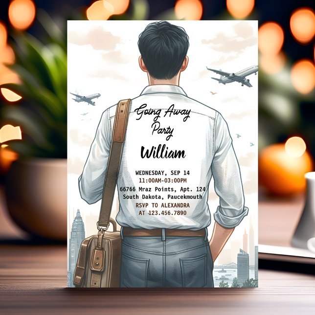 Reisen Abschied Abschied Abfahrt Party Einladung (Von Creator hochgeladen)