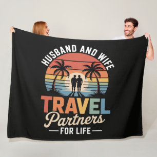 Reisen am Strand - Ehepartner Reisepartner Fleecedecke