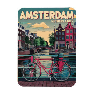 Reisen Amsterdam Holland Fahrräder Vintage Geschen Magnet
