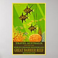Reisen Australien Vintage Poster-Great Barrier Ree