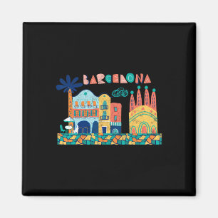 Reisen Barcelona Spanien Europa Spanischer Familie Magnet