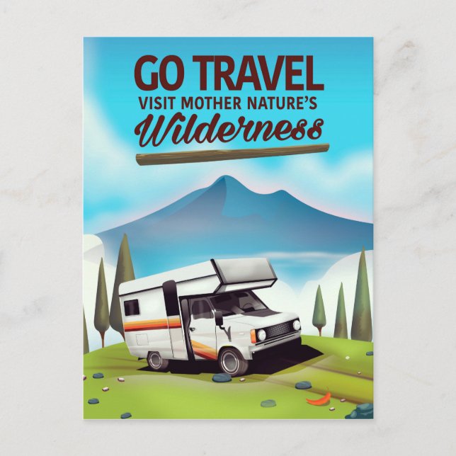 Reisen, besuchen Mutter Natur Wilderness RV. Postkarte (Vorderseite)