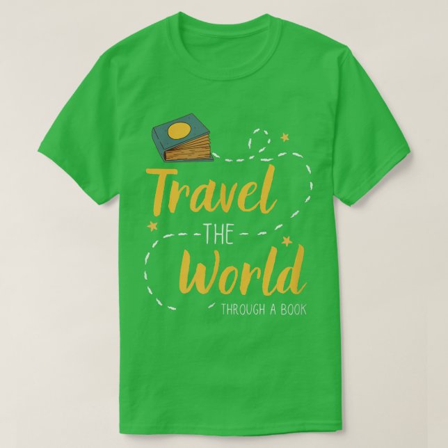 Reisen durch die Welt durch ein Buch von Männern,  T-Shirt (Design vorne)
