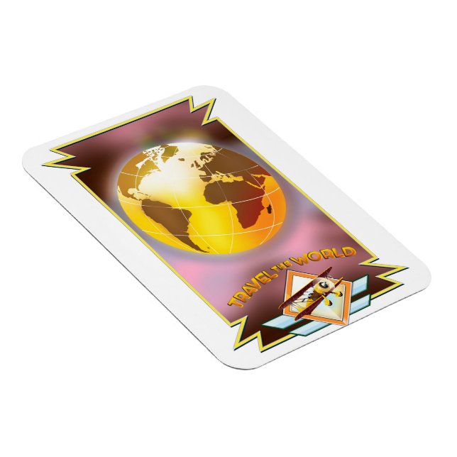 Reisen durch die Welt Goldene Globe Magnet (Rechte Seite)