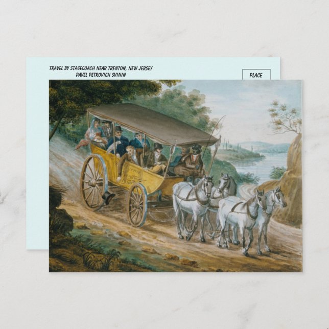 Reisen durch Stagecoach Kunstschätze von Pavel Pet Postkarte (Vorne/Hinten)