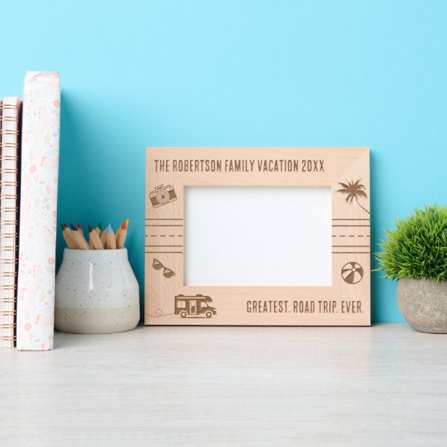 Reisen Familien Urlaub Personalisierte Reise 7x5 Geätzte Rahmen (Vorderseite)