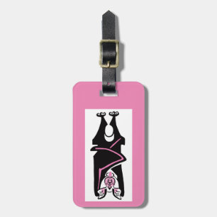 Reisen - Handgezeichnet - Schwarze BVT - Wildtiere Gepäckanhänger