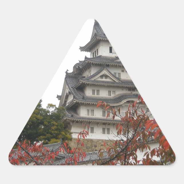 Reisen Himeji Schloss Dreieckiger Aufkleber (Vorderseite)