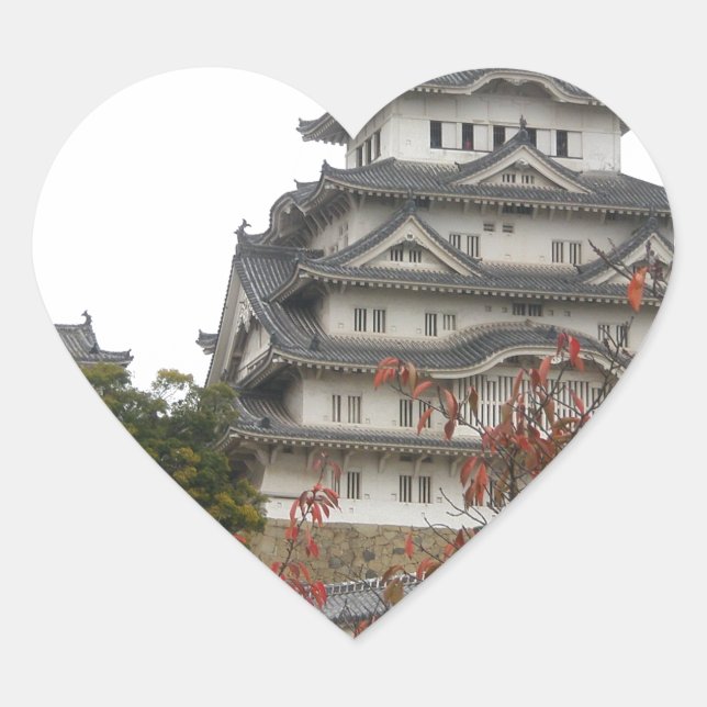 Reisen Himeji Schloss Herz-Aufkleber (Vorderseite)