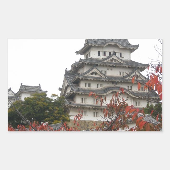 Reisen Himeji Schloss Rechteckiger Aufkleber (Vorderseite)
